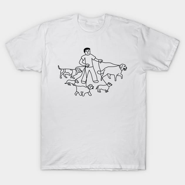 Dog Walker T-Shirt by natees33